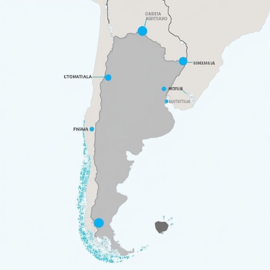 Mapa de estaciones YPF en Argentina